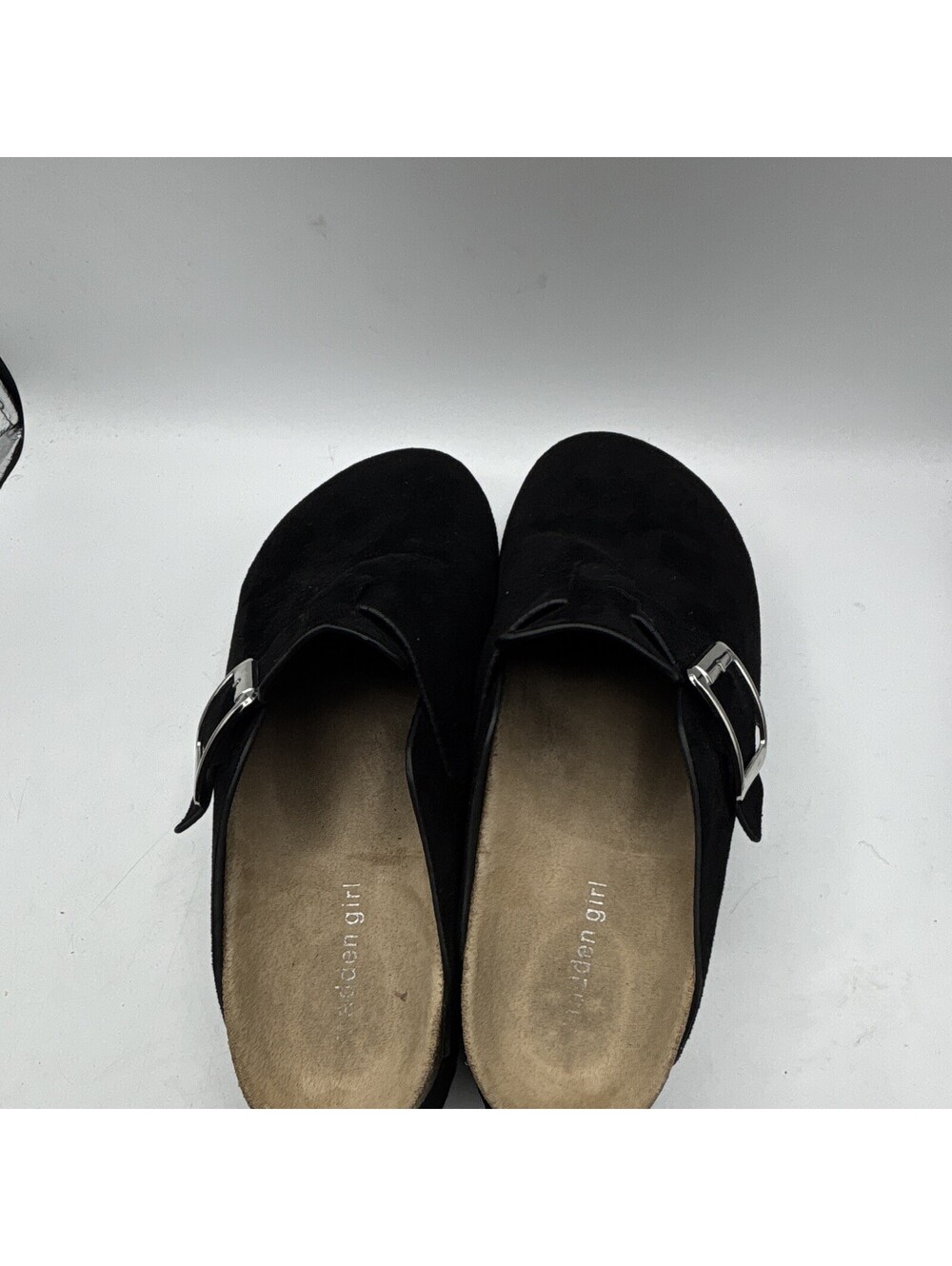Madden Girl CUTIEPIE Women Black Textile Clog Mule Buckle Strap Shoes Size 11M - Picture 5 of 8